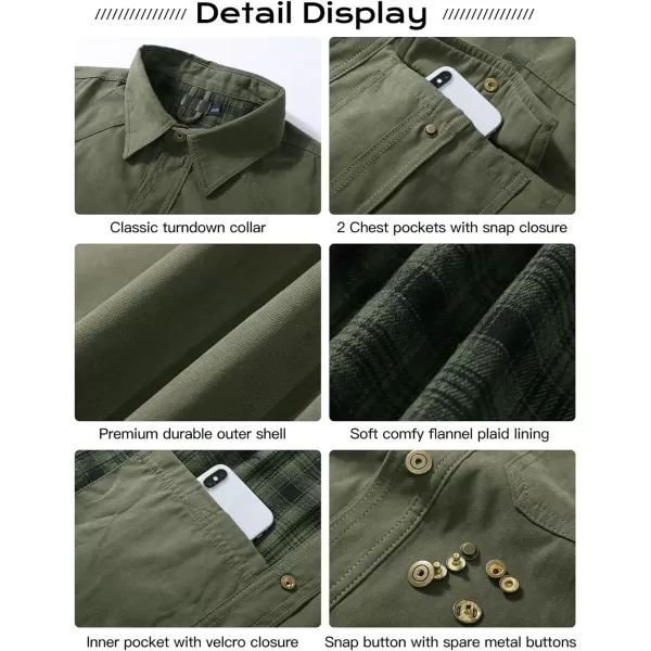 Flygo Mens Flannel Lined Shirt Jacket Vintage Snap Button Western Jacket Outdoor Cowboy Shirts Jackets