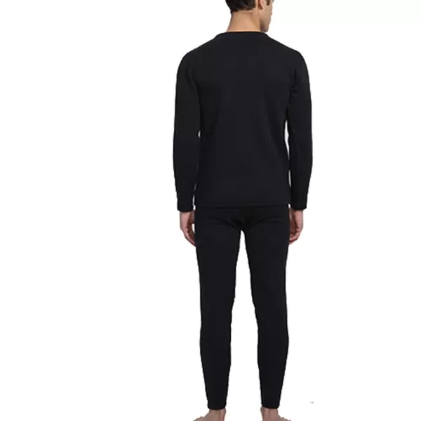 Flygo Men's Fleece Lined Stretch Warm Thermal Underwear Pajama 2 Piece Set)