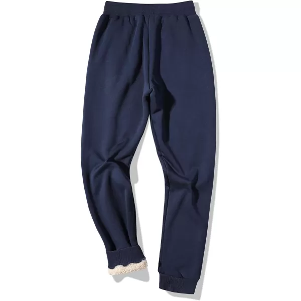 Flygo Men's Fleece Pants Sherpa Lined Sweatpants Active Running Jogger Pants