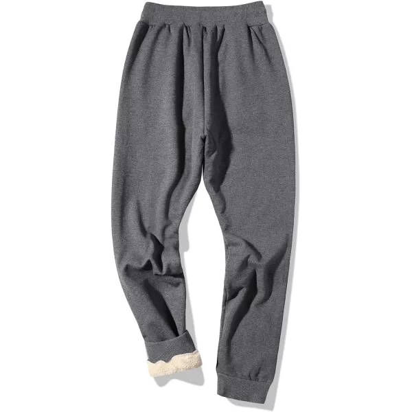 Flygo Men's Fleece Pants Sherpa Lined Sweatpants Active Running Jogger Pants