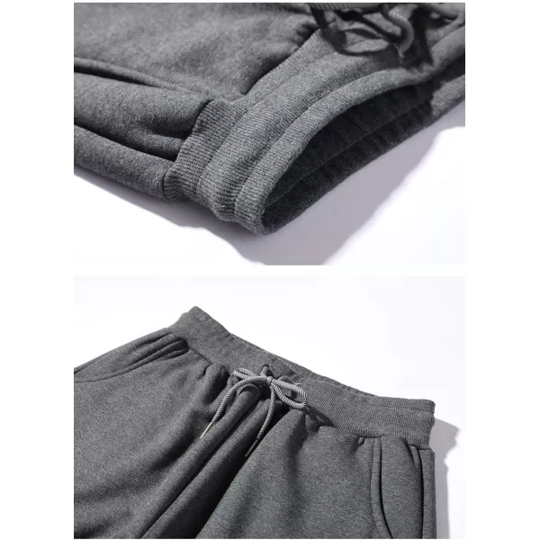 Flygo Men's Fleece Pants Sherpa Lined Sweatpants Active Running Jogger Pants