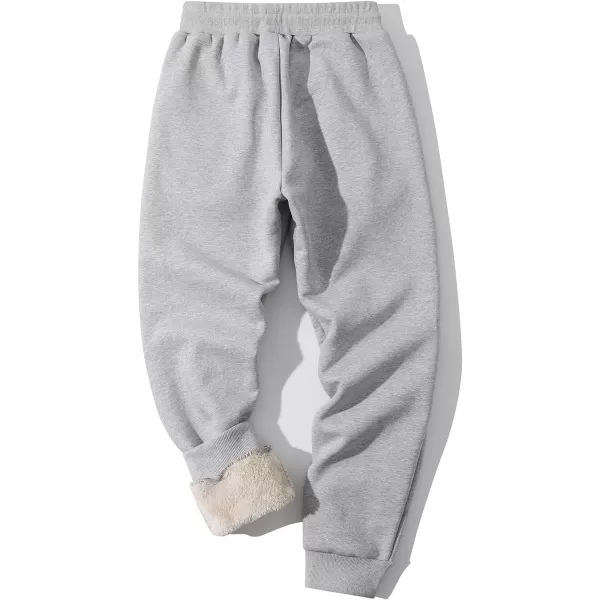 Flygo Men's Fleece Pants Winter Active Joggers Sweatpants Thermal Sherpa Lined Pants