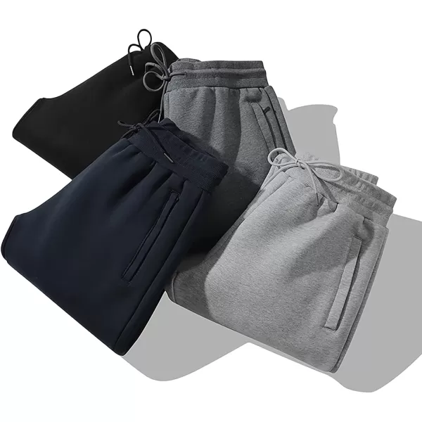 Flygo Men's Fleece Pants Winter Active Joggers Sweatpants Thermal Sherpa Lined Pants