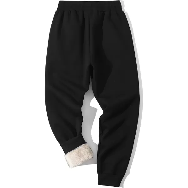 Flygo Men's Fleece Pants Winter Active Joggers Sweatpants Thermal Sherpa Lined Pants