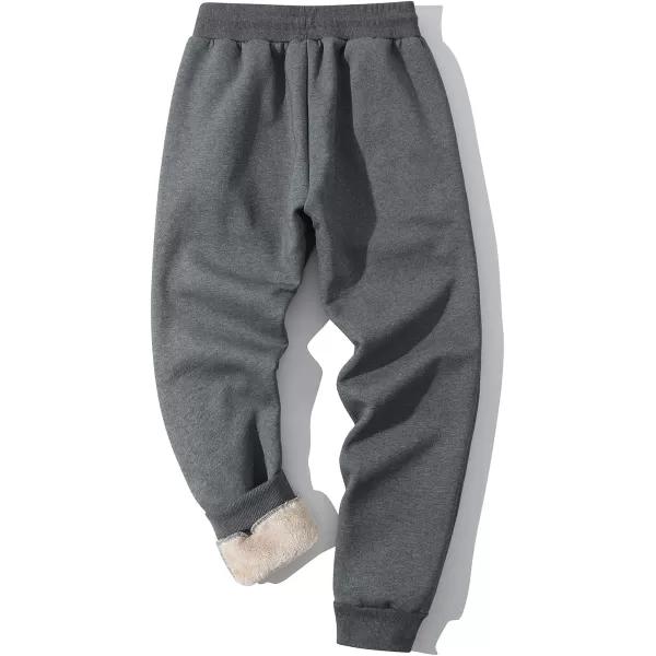Flygo Men's Fleece Pants Winter Active Joggers Sweatpants Thermal Sherpa Lined Pants