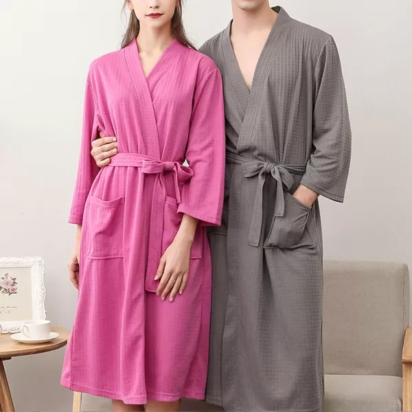 Flygo Mens Lightweight Waffle Weave Bathrobes Sleepwear