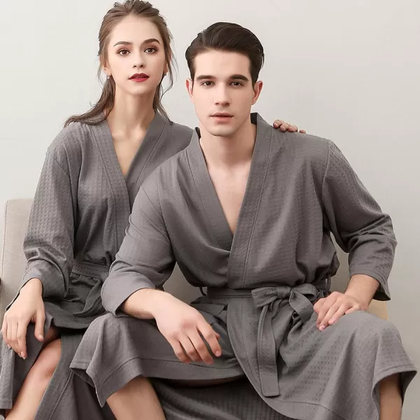 Flygo Mens Lightweight Waffle Weave Bathrobes Sleepwear