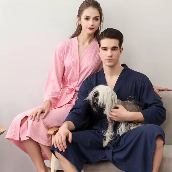 Flygo Mens Lightweight Waffle Weave Bathrobes Sleepwear
