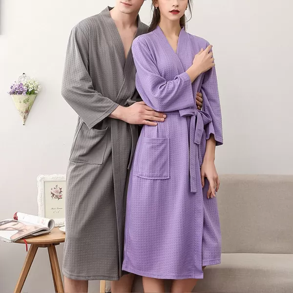 Flygo Mens Lightweight Waffle Weave Bathrobes Sleepwear