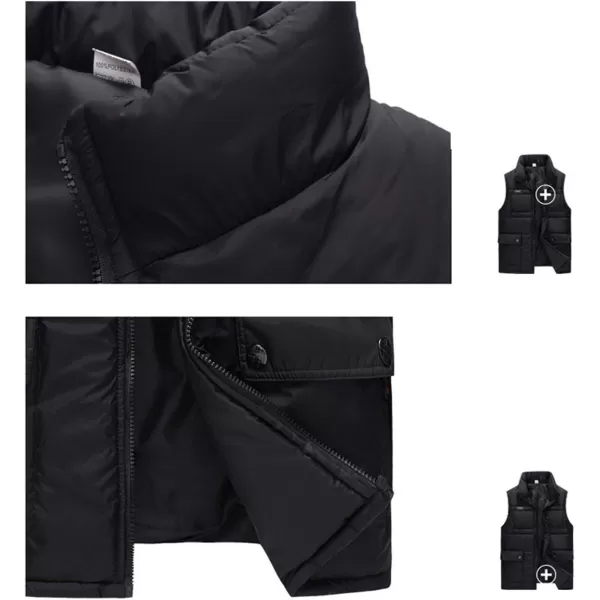 Flygo Men's Lightweight Warm Quilted Cotton Padded Puffer Down Vest Waistcoat Jacket with Pockets