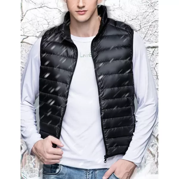Flygo Men's Outdoor Lightweight Packable Puffer Vest Sleeveless Casual Work Down Vests