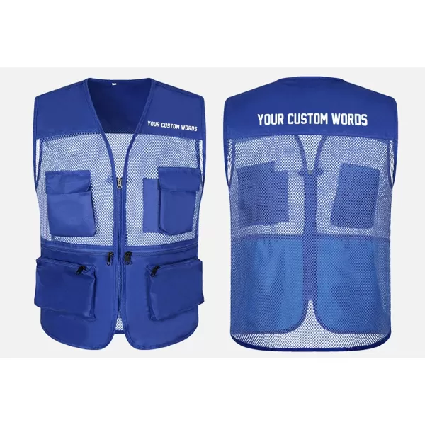 Flygo Men's Outdoor Summer Work Travel Safari Fishing Photo Vest With Pockets