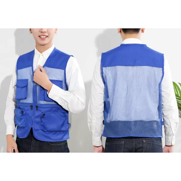 Flygo Men's Outdoor Summer Work Travel Safari Fishing Photo Vest With Pockets