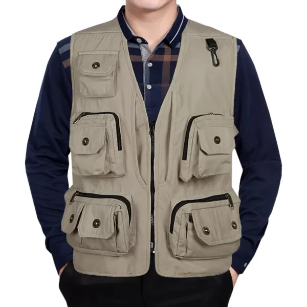 Flygo Men's Outdoor Work Utility Fishing Hunting Photography Travel Vest with Multiple Pockets
