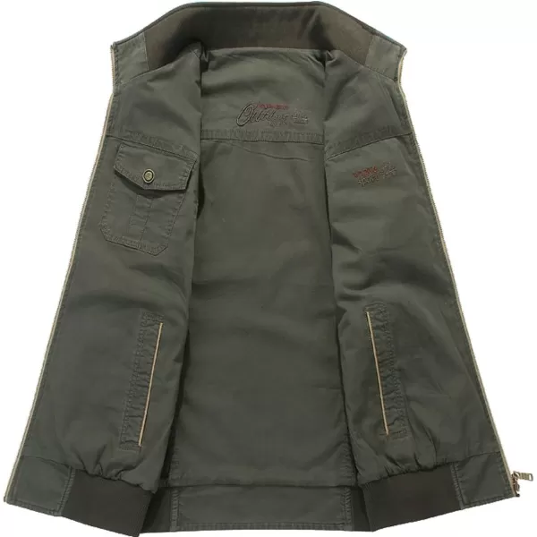 Flygo Men's Reversible Cotton Outdoor Fish Photo Travels Casual Vests with Pockets