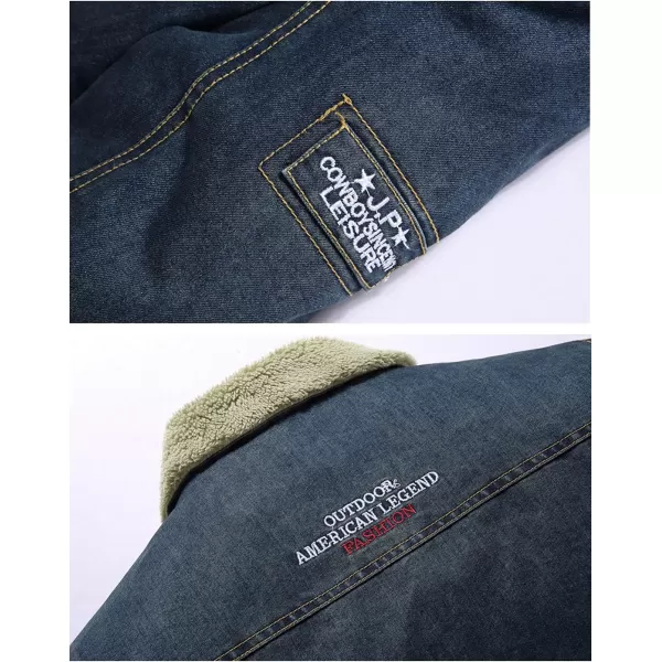 Flygo Men's Sherpa Fleece Lined Denim Trucker Jacket Winter Jean Jacket Cowboy Coat