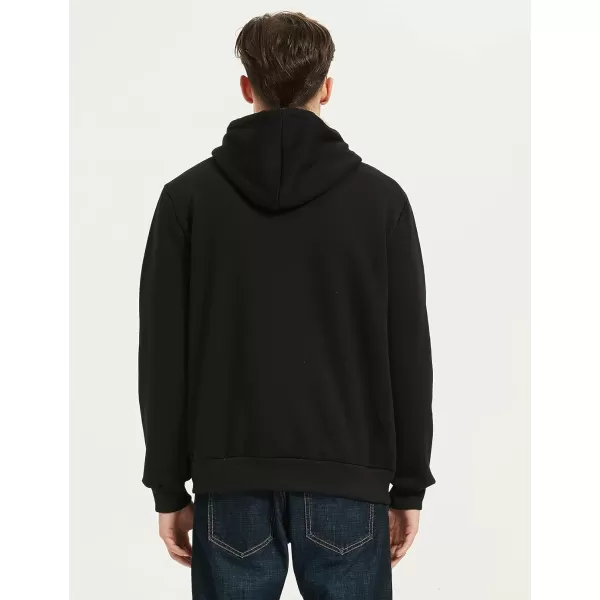 Flygo Men's Sherpa Hoodie Jacket Fleece Lined Zip Up Warm Hoodies Sweatshirt Winter Zipper Sweater Hooded Coat