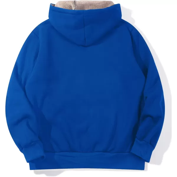 Flygo Men's Sherpa Hoodie Jacket Fleece Lined Zip Up Warm Hoodies Sweatshirt Winter Zipper Sweater Hooded Coat