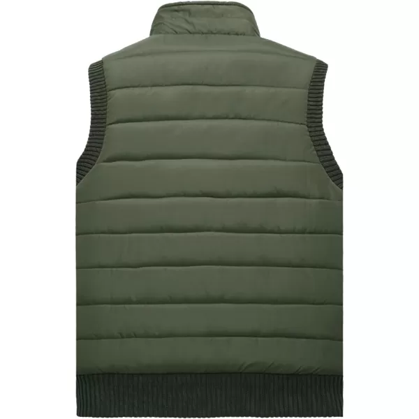 Flygo Men's Stylish Stand Collar Fleece Down Quilted Puffer Vest Active Bodywarmer Gilet