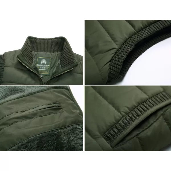 Flygo Men's Stylish Stand Collar Fleece Down Quilted Puffer Vest Active Bodywarmer Gilet