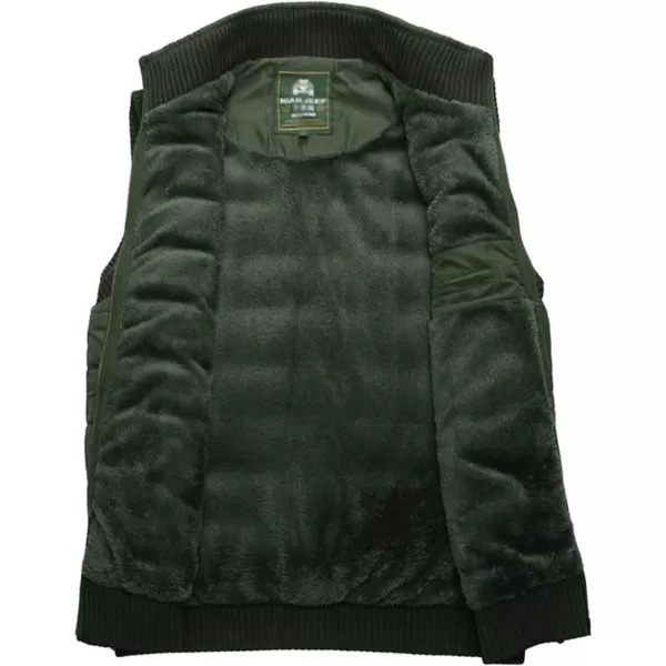 Flygo Men's Stylish Stand Collar Fleece Down Quilted Puffer Vest Active Bodywarmer Gilet