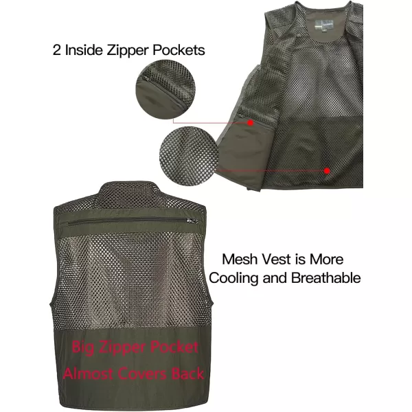 Flygo Mens Summer Outdoor Work Safari Fishing Travel Photo Vest with Pockets