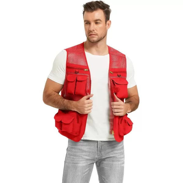 Flygo Mens Summer Outdoor Work Safari Fishing Travel Photo Vest with Pockets