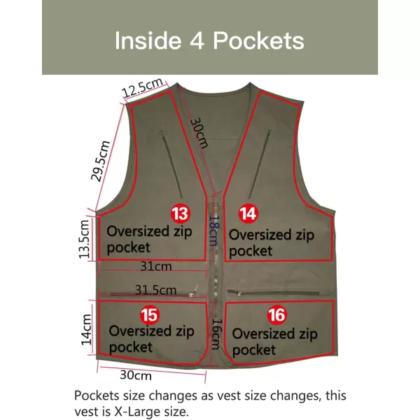 Flygo Mens Summer Outdoor Work Safari Fishing Travel Photo Vest with Pockets