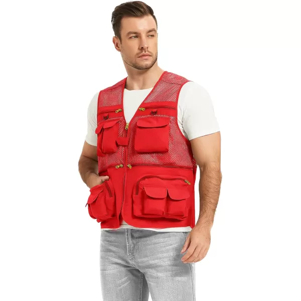 Flygo Mens Summer Outdoor Work Safari Fishing Travel Photo Vest with Pockets