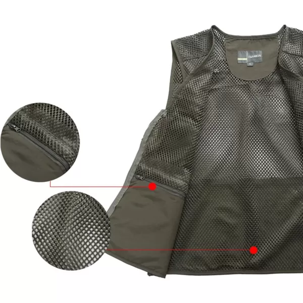 Flygo Mens Summer Outdoor Work Safari Fishing Travel Photo Vest with Pockets