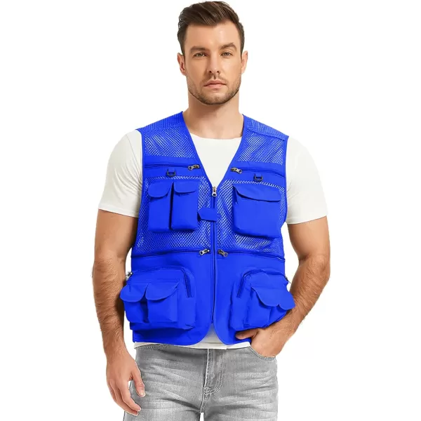 Flygo Mens Summer Outdoor Work Safari Fishing Travel Photo Vest with Pockets