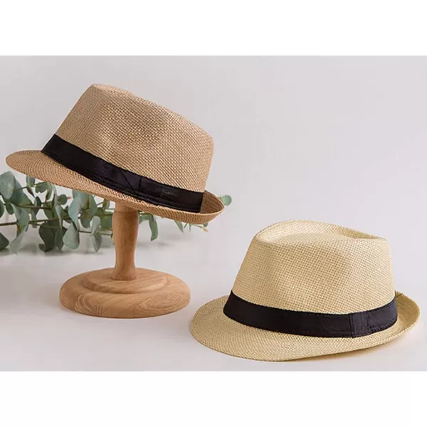 Flygo Mens Summer Straw Foldable Roll up Hat Fedora Beach Sun Hat UPF50+