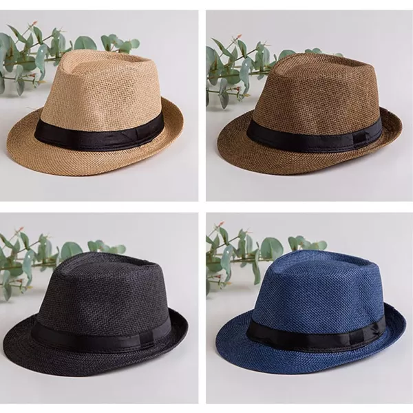 Flygo Mens Summer Straw Foldable Roll up Hat Fedora Beach Sun Hat UPF50+