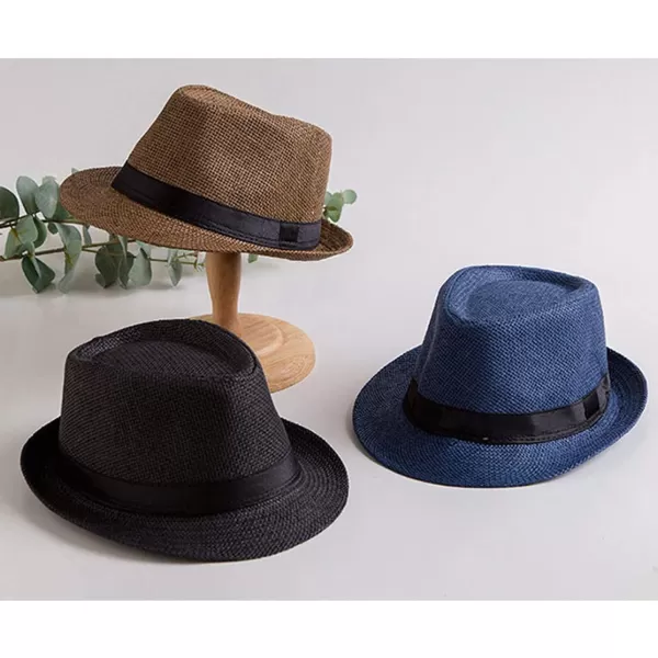Flygo Mens Summer Straw Foldable Roll up Hat Fedora Beach Sun Hat UPF50+