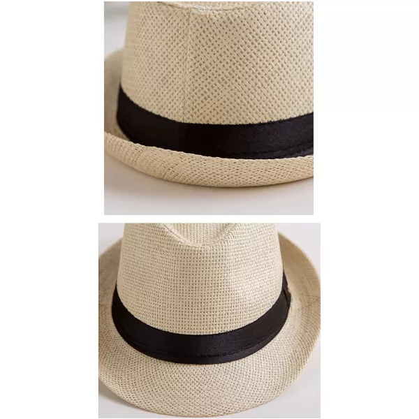 Flygo Mens Summer Straw Foldable Roll up Hat Fedora Beach Sun Hat UPF50+