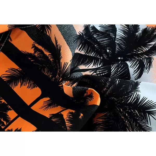 Flygo Mens Summer Swim Trunks Palm Tree Printed Quick Dry Beach Board Shorts with Mesh Lining