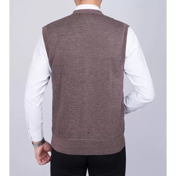Flygo Mens Thermal Fleece Vest V-Neck Button Up Knit Argyle Sweater Vests