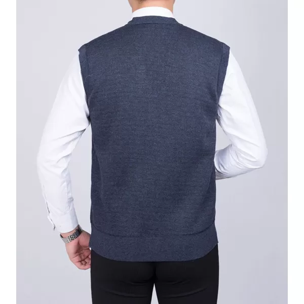 Flygo Mens Thermal Fleece Vest V-Neck Button Up Knit Argyle Sweater Vests
