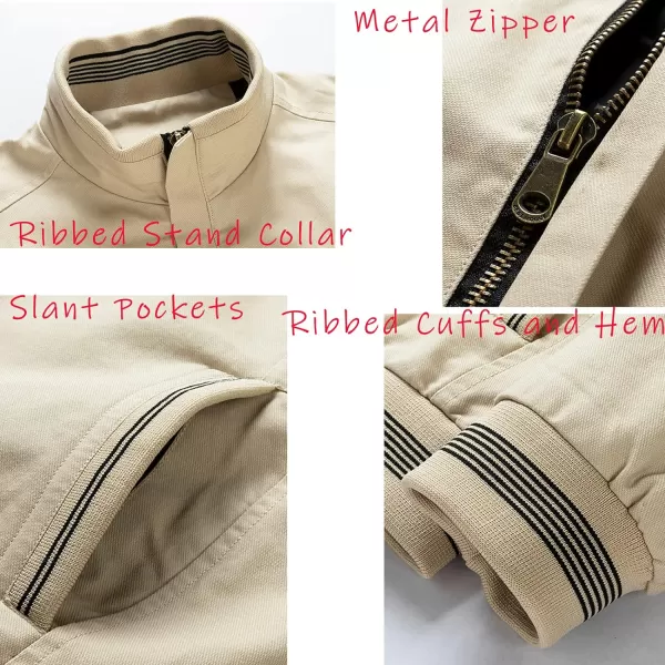 Flygo Men's Thick Winter Jackets Fleece Lined Cotton Bomber Work Jackets with Pockets