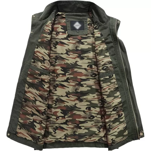 Flygo Mens Utility Cotton Canvas Duck Safari Fishing Vest Jacket Outerwear