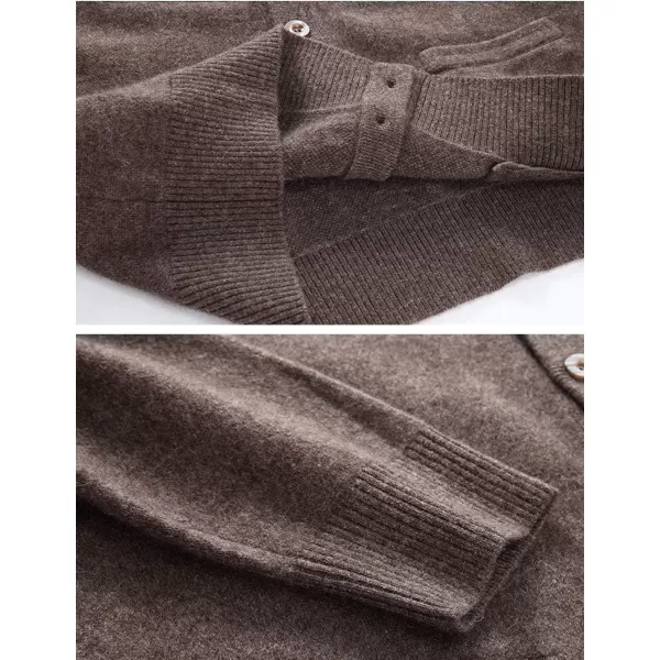 Flygo Men's V Neck 100% Cashmere Cardigan Sweater