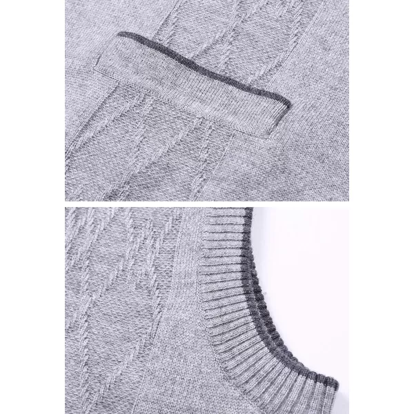 Flygo Men's V-Neck Button Down Cashmere Wool Blend Vest Knitwear Sweater Waistcoat