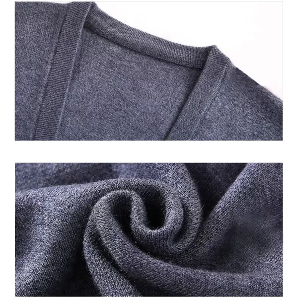 Flygo Men's V-Neck Knitting Vest Classic Wool Blend Button Down Sweater Vest