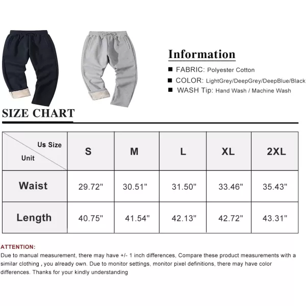 Flygo Mens Winter Fleece Lined Sweatepants Sherpa Lining Track Running Jogger Pants with Pockets