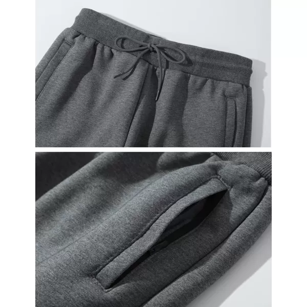 Flygo Mens Winter Fleece Lined Sweatepants Sherpa Lining Track Running Jogger Pants with Pockets