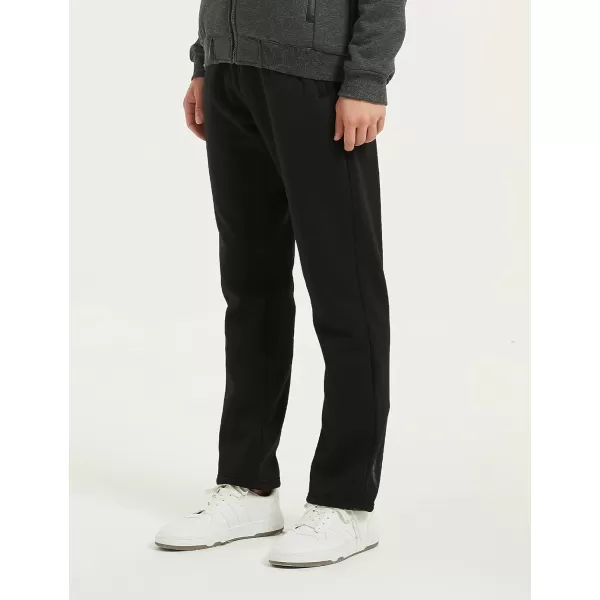 Flygo Mens Winter Fleece Lined Sweatepants Sherpa Lining Track Running Jogger Pants with Pockets