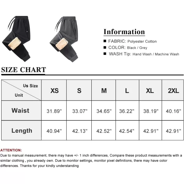 Flygo Mens Winter Sherpa Sweatepants Warm Fleece Lined Pants Pockets Athletic Active Sweatpants