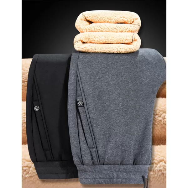 Flygo Mens Winter Sherpa Sweatepants Warm Fleece Lined Pants Pockets Athletic Active Sweatpants