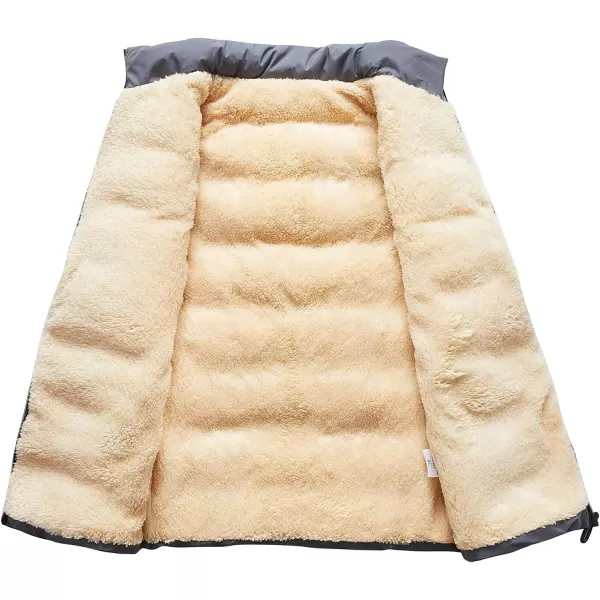 Flygo Men's Winter Warm Padded Puffer Vest Outdoor Fleece Lined Sleeveless Jacket