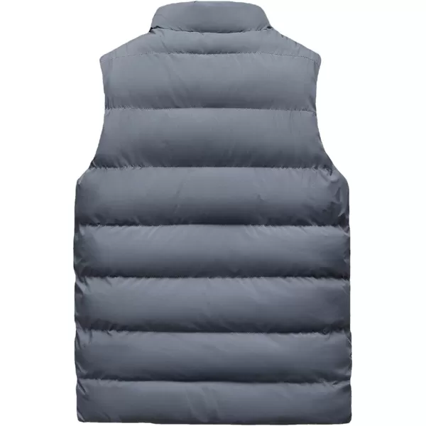 Flygo Men's Winter Warm Padded Puffer Vest Outdoor Fleece Lined Sleeveless Jacket